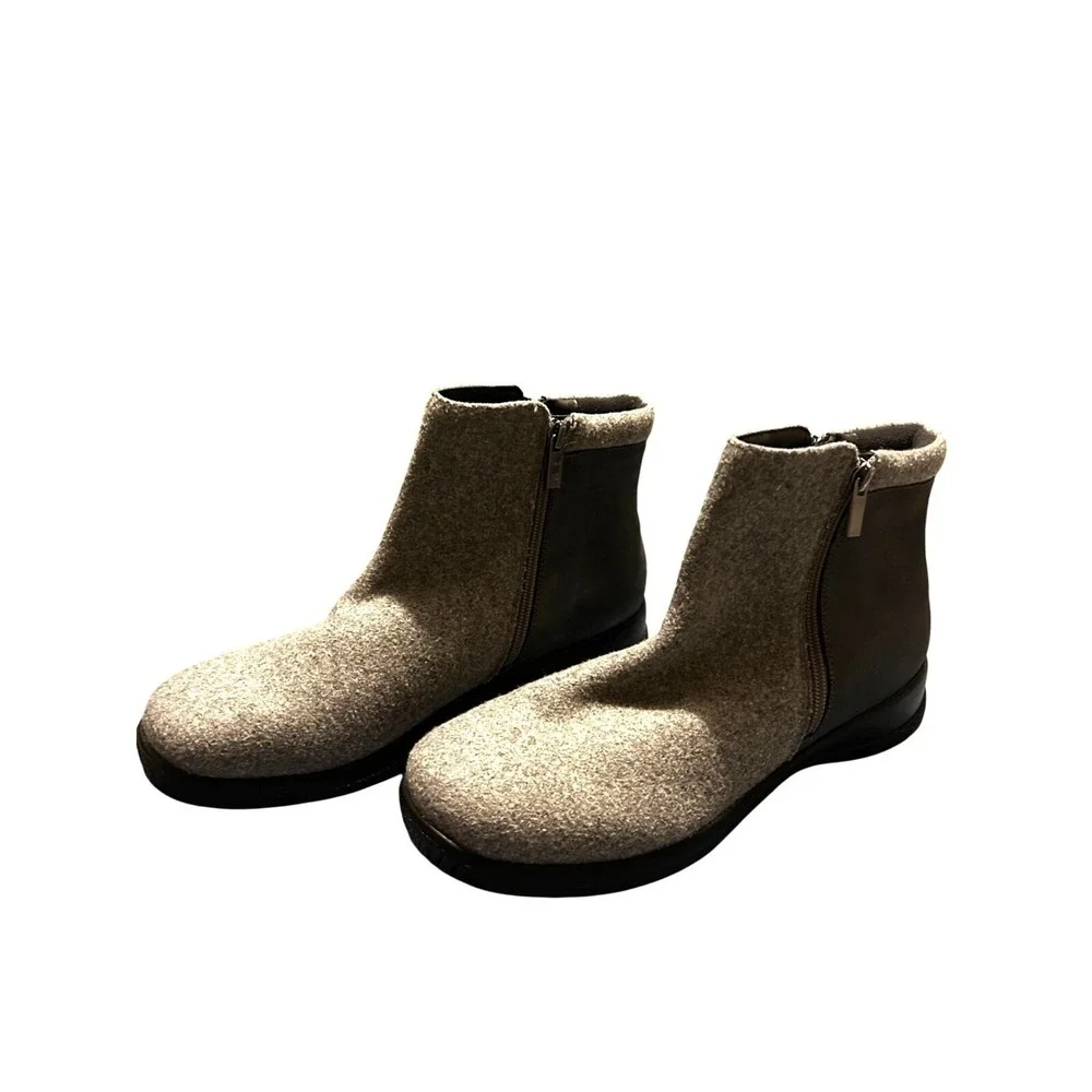 Drew Kool Suede/Flannel Orthopedic Snow Ankle Boot Grey Women's Size 10.5 M NWOB - Picture 2 of 7